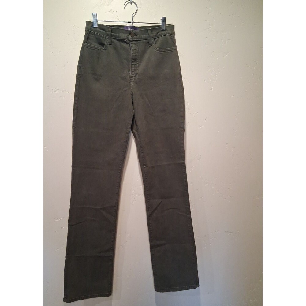 NYDJ Women's Size 6 33" Inseam Marilyn Straight Leg Jeans Green Lift Tuck Casual